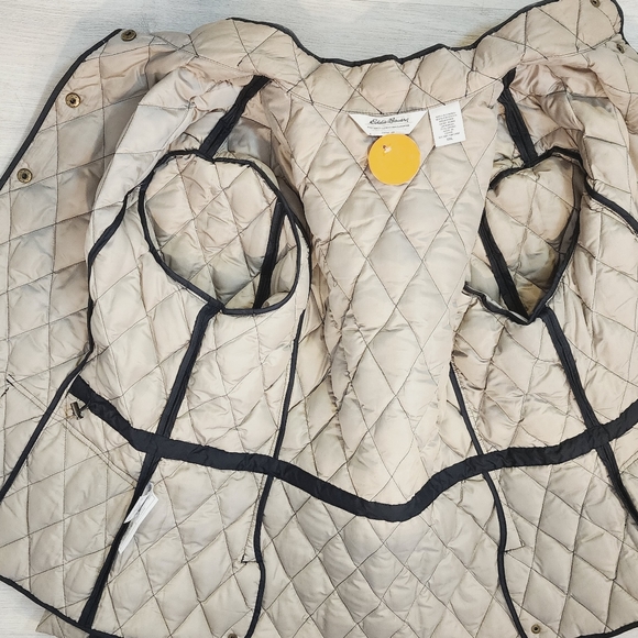 [XXL] Eddie Bauer Navy & Tan Quilted Jacket - Picture 12 of 13